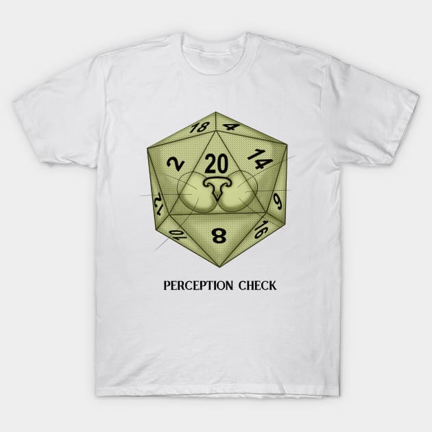 Cat. D20. Perception Check T-Shirt by KateQR